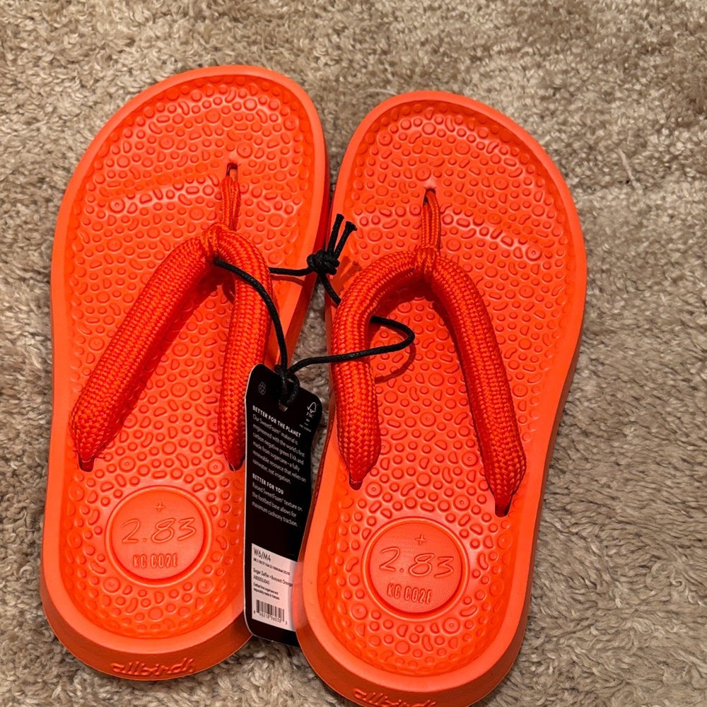 NWT Allbirds Vibrant Orange Sandals 6 sugar Sefer